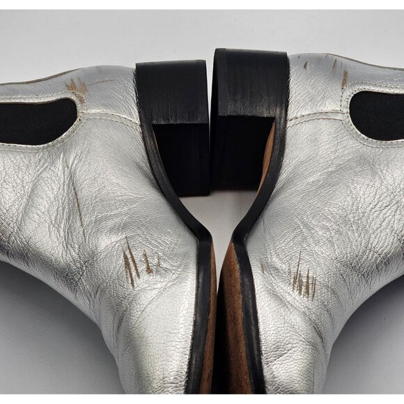 Loeffler Randall Women Metallic Silver Nellie Chelsea Pointed Booties Sz10  2971 - Picture 7 of 16